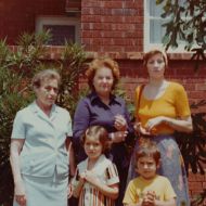 Mrs_greenfield_neighbour_my_mother_Penina,_myself,_Etty_and_Amir_outside_our_home_in_Bondi._1975..jpg