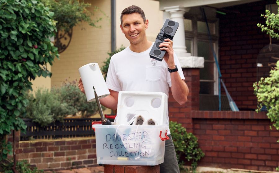 Resident putting items out to be collected 