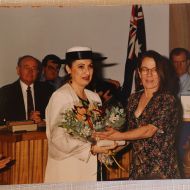 Me_receiving_flowers_from_Mayor_Barbara_Armitage_on_the_occasion_of_being_presented_with_a_Waverley_Council.JPG