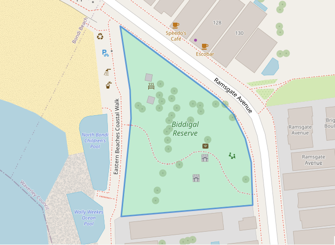 Map of Biddigal reserve