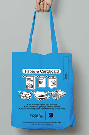 Reusable recycling collection bags Waverley Council