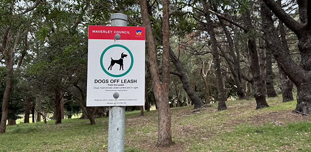 Off-leash sign