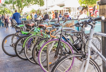 Bikes parked in Bondi Junction