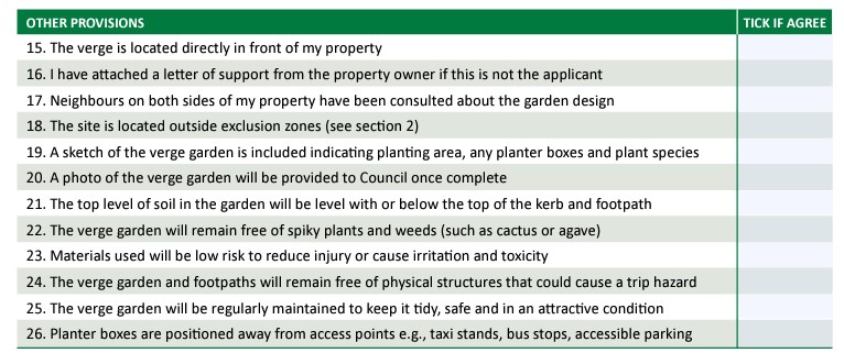 verge gardening guidelines other provisions list